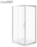 Cersanit Arteco, sprchový kút s posuvnými dverami 100 (dvere) x 80 (stena) x 190 cm, 5mm číre sklo, chrómový profil, S157-011