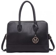 Čierna objemná shopper kabelka s príveskom „Avery“