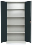 Univerzálna kovová skriňa, 90 x 40 x 185 cm, cylindrický zámok, antracitová - ral 7016