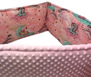 INTERMEDIC SK Mantinel do postieľky Unicorn / minky ružová – 180x30 cm