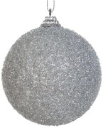 VIANOČNÁ BANKA NA STROMČEK SADA 4 KS (FI) 8 CM STRIEBORNÁ