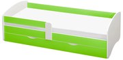 Posteľ s roštom a úložným priestorom 80x160, biela/zelená, COCOLINO