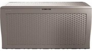 Keter Záhradný úložný box Samoa Rattan sivá, 270 l, 117 x 57 x 45 cm