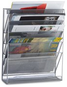 Nástenný stojan na noviny a časopisy, strieborný RD2508