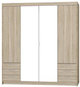 Skriňa Elena 4D 6S dub sonoma/zrkadlo