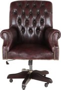 Kancelárska stolička Chesterfield Office chair z pravej hovädzej kože New Red New Red