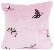 Obliečka na vankúšik mikroplyš Exclusive 40 × 40 cm - Motýliky ružové