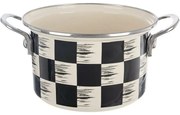 Hrniec smalt ŠACHOVNICA Lem 2 l , pr. 18 cm
