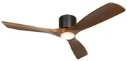 Stropný ventilátor čierny s drevom 131,5 cm vrátane LED stmievateľný s diaľkovým ovládaním - Jerri