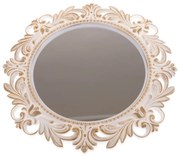 Plastové nástenné zrkadlo Castillo biela, pr. 51 cm