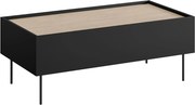 Konferenčný stolík so zásuvkami Desin 120 cm - čierny mat / dub nagano