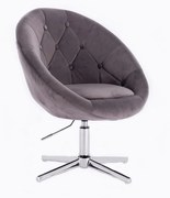 LuxuryForm DESIGN Kreslo VERA VELUR na striebornom kríži - tmavo šedé