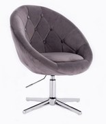 LuxuryForm DESIGN Kreslo VERA VELUR na striebornom kríži - tmavosivé