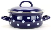 BELIS smaltovaný modrý randlík s bodkami 16 cm 1,4L