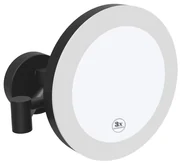 Sapho Sapho, X-ROUND BLACK závesné kozmetické zrkadlo LED, priemer 200mm, čierna, XR016B