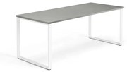 Kancelársky stôl QBUS, O-rám, 1800x800 mm, biela, svetlošedá