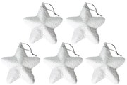 Závesné hviezdy 5ks biele KL-21X21