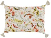 Krémová obliečka na vankúš so strapcami Aix Wild Flowers - 60*40 cm