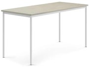 Stôl SONITUS, 1800x800x900 mm, linoleum - svetlošedá, biela
