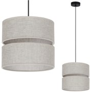 Závesné svietidlo Len, 1x svetlobéžové textilné tienidlo, (fi 20 cm), b