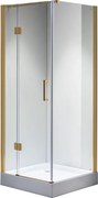 BPS-koupelny Štvorcový sprchový kút KZ1390A GL 80x80 zlatá/transparent - bez vaničky