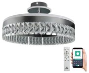 NEDES LED Stmievateľný prisadený luster LED/75W/230V 3000-6500K chróm + diaľkové ovládanie ND3919