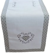 Obrus Sivé srdce 40x140 cm
