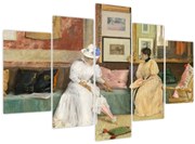 Obraz - William Merritt Chase, A Friendly Call, reprodukcia (150x105 cm)