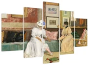 Obraz - William Merritt Chase, A Friendly Call, reprodukcia (150x105 cm)