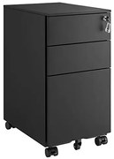 Kancelársky kontajner, uzamykateľný, so závesnou registratúrou, 60x30x45cm, čierny