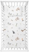 Biele detské obliečky do postieľky z bavlny Renforcé 100x150 cm Dinozor – Mijolnir