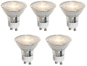 Sada 5 stmievateľných LED žiaroviek GU10 50 mm číra 4,5 W 365 lm 2700 K