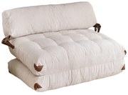 Dvoumístná futonová rozkládací pohovka Kadife bílá