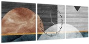 Obraz - Tvary a textúry (s hodinami) (90x30 cm)