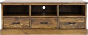 Rustikálna patinovaná skrinka pod televízor s 3 zásuvkami 152x45x56 cm