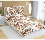 Bellatex Bavlnené obliečky Lupení hnedá, 140 x 220cm, 70 x 90 cm, 140 x 220 cm, 70 x 90 cm