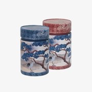 Sada plechových dóz Crane – 125 g, dizajn s motívom žeriava