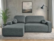 Rohová sedačka s funkciou spania Tori ľavá s úložným priestorom na posteľnú bielizeň, grafitový velúr