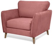 Ružové menčestrové kreslo Paris – Scandic