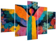 Obraz - Abstraktný anjel s kvetmi (150x105 cm)