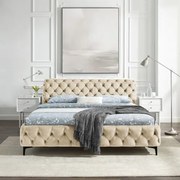 Posteľ 43256 180x200cm Modern Barock Zamat Champagner  - Komfort-nábytok