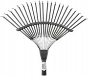 CROWNMAN KOVOVÉ vejárové hrable na lístie a trávu, 51 cm, 22 zubov