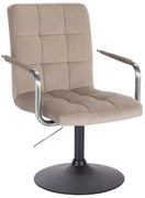 LuxuryForm DESIGN Stolička VERONA VELUR na čiernom tanieri - latte