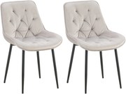Set 2 jedálenských stoličiek Wallace - zamat - sivá