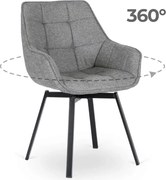 PROXIMA.store - Čalúnená stolička LUNA FARBA: sivá