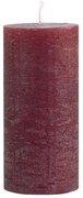 Červená široká sviečka Rustic pillar red - Ø 7*15cm/ 60h