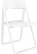 DREAM skladacia záhradná stolička bez podrúčok white
