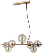 ITALUX PND-406007-7-HBR - Luster na lanku CANELLO 7xG9/5W/230V mosadz