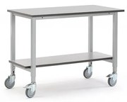Mobilný dielenský stôl MOTION, nastaviteľný, so spodnou policou, 1200x600mm