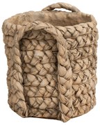 Hnedý cementový kvetináč s pleteným vzorom z listov Leavia - 20*22*21cm